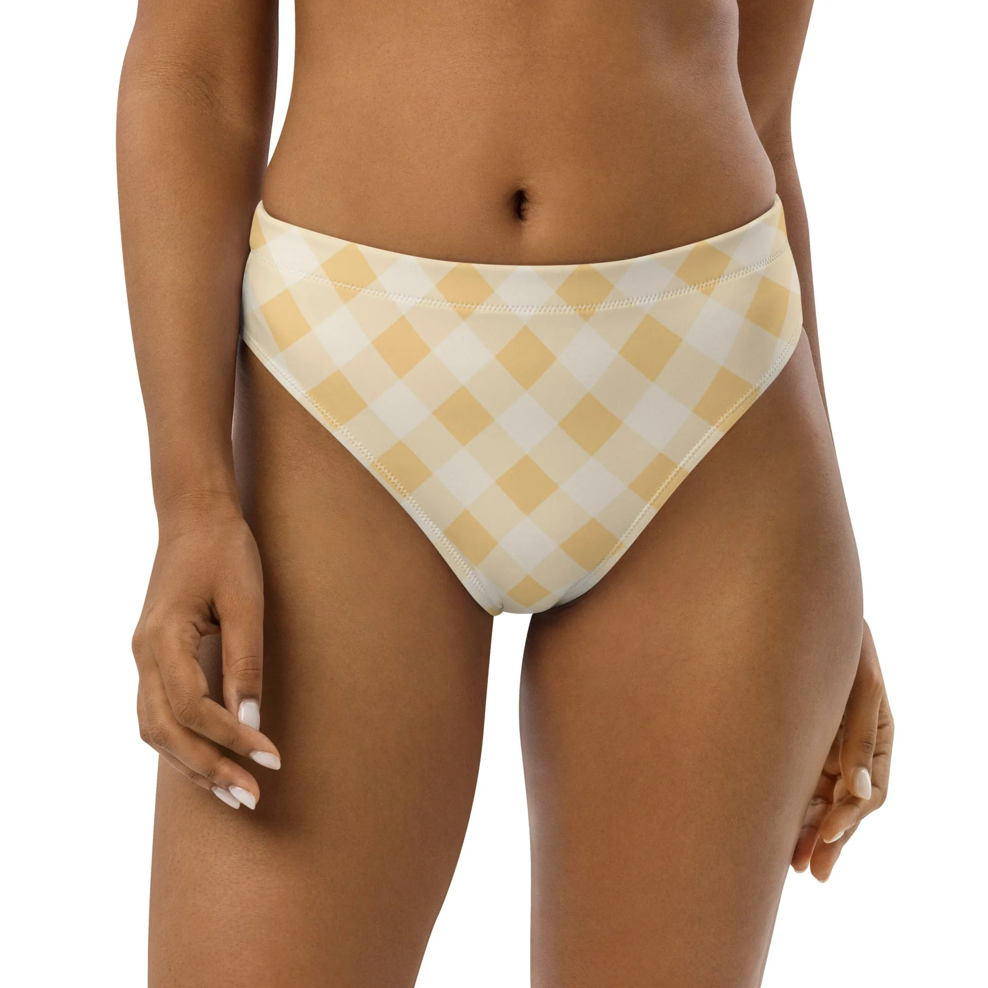 MIAMI ECO HIGH WAISTED BIKINI BOTTOM | SUNRISE GINGHAM