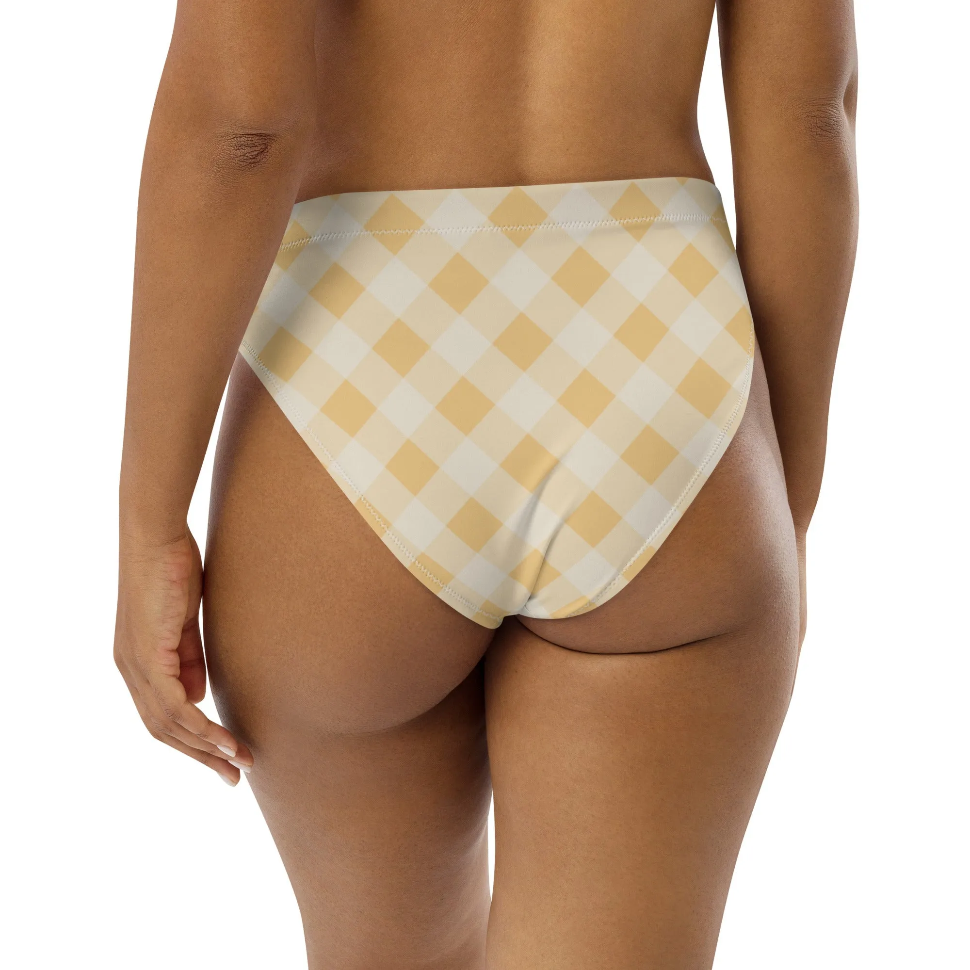 MIAMI ECO HIGH WAISTED BIKINI BOTTOM | SUNRISE GINGHAM