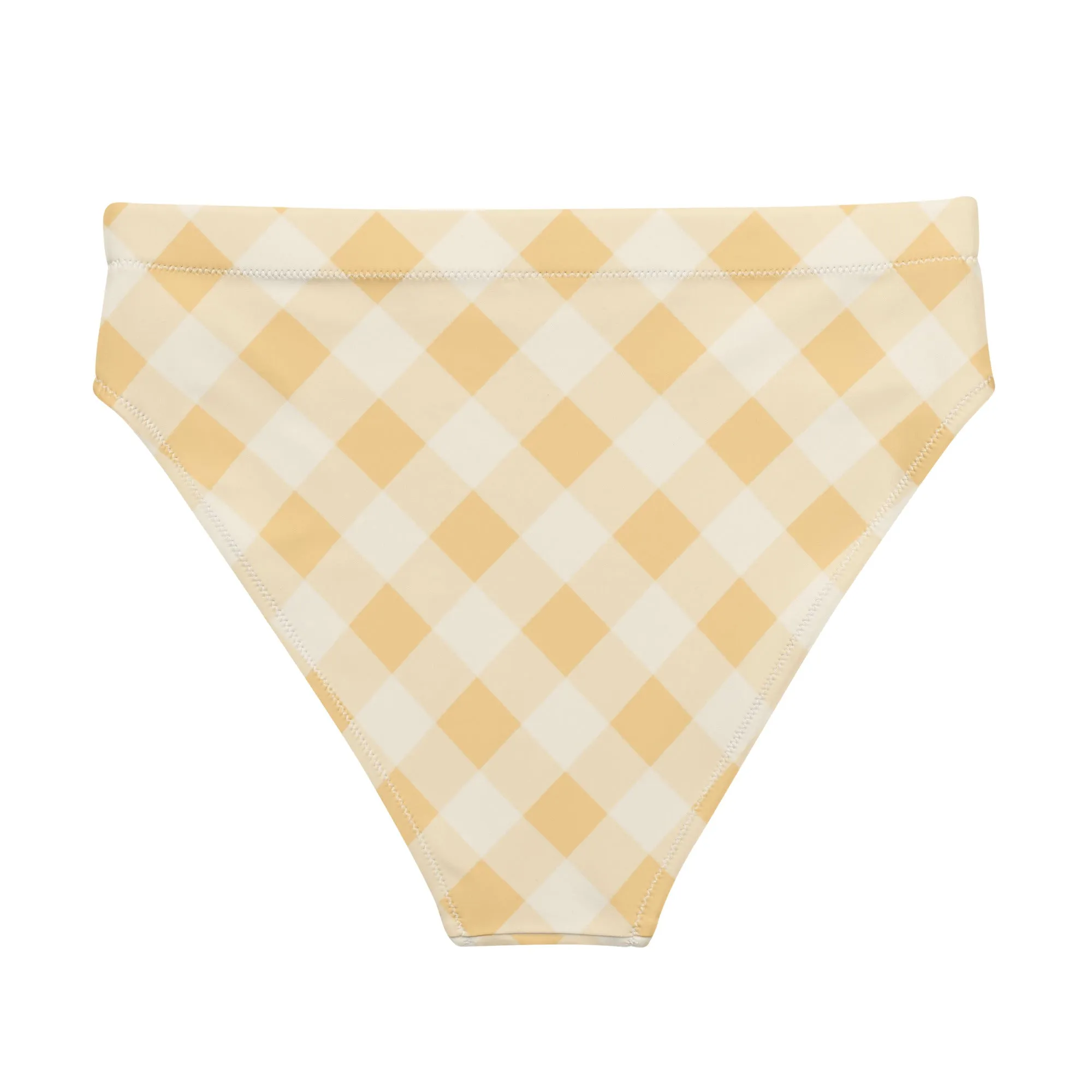 MIAMI ECO HIGH WAISTED BIKINI BOTTOM | SUNRISE GINGHAM