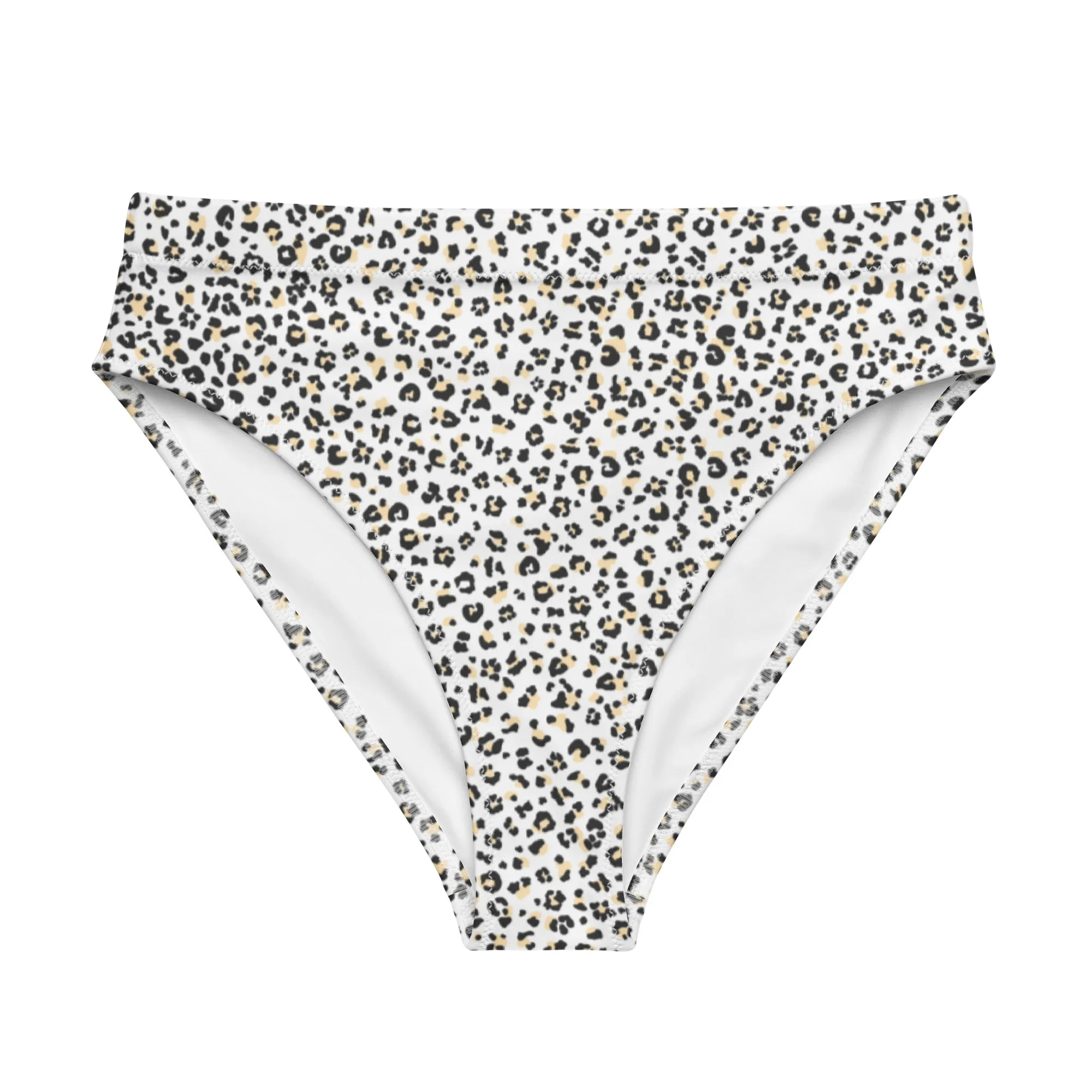 MIAMI ECO HIGH WAISTED BIKINI BOTTOM | WHITE LEOPARD