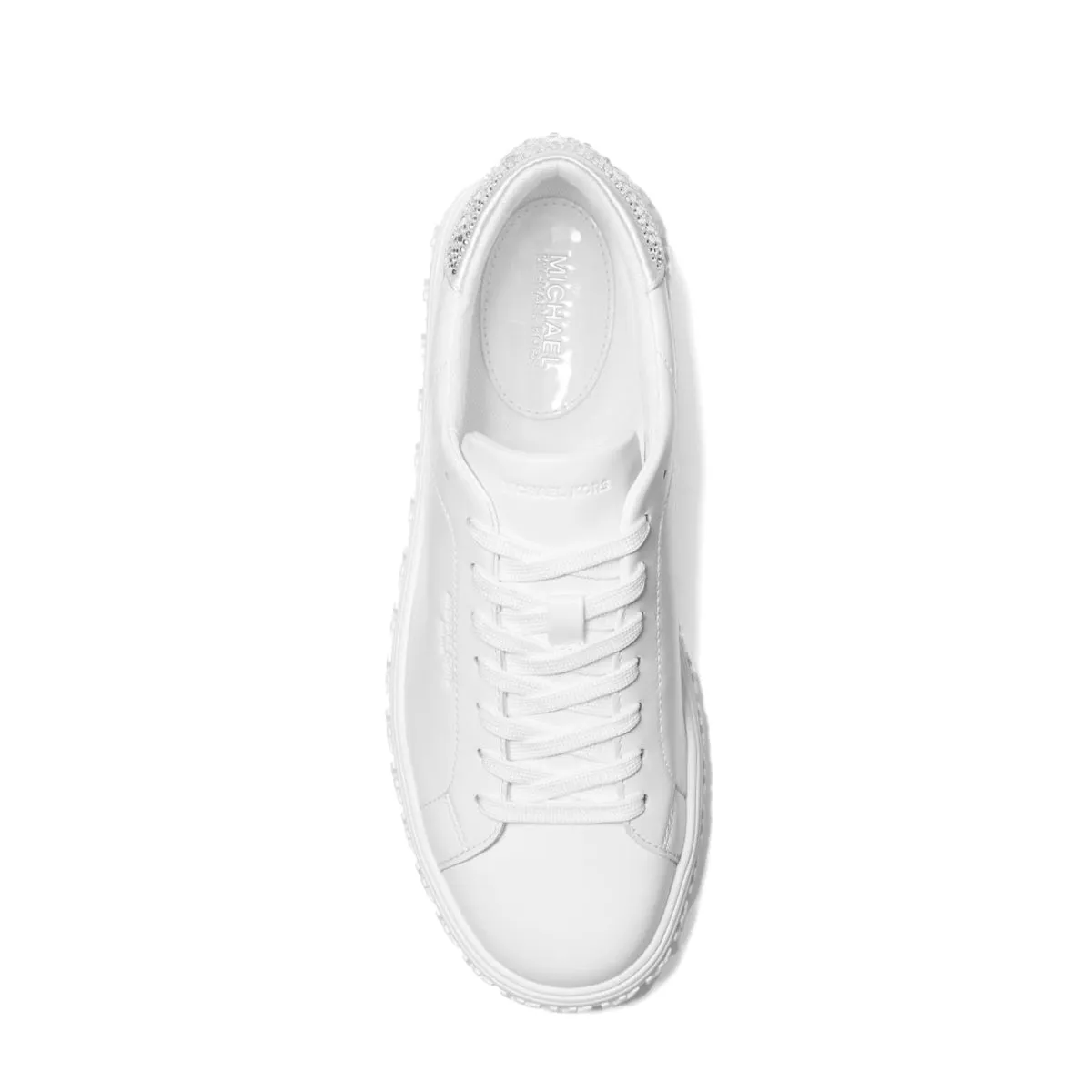 Michael Kors - Grove Optic White leather Sneakers with decorations - 43H3GVFS2L - OPTIC/WHITE