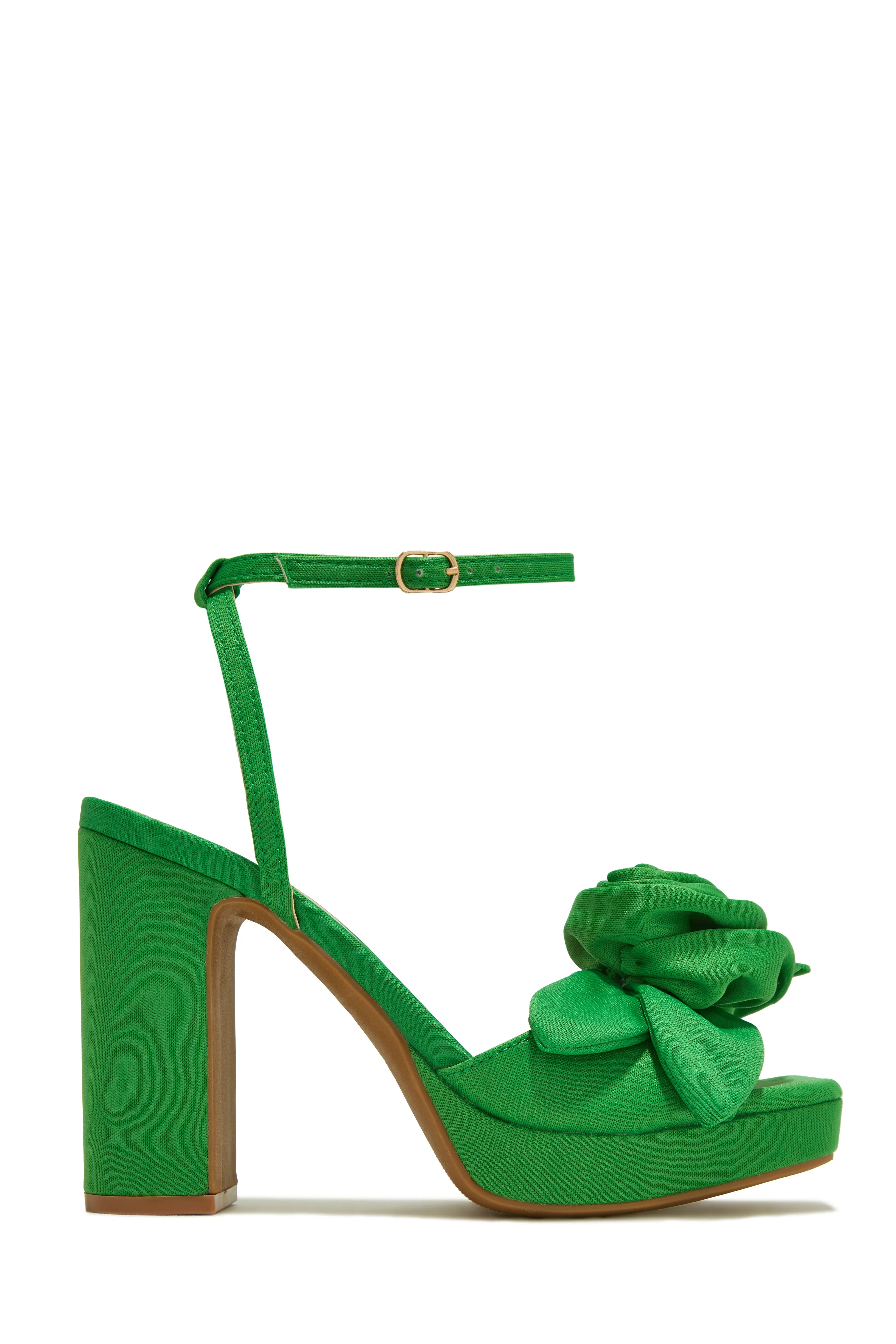 Michelle Platform Block High Heels - Nude