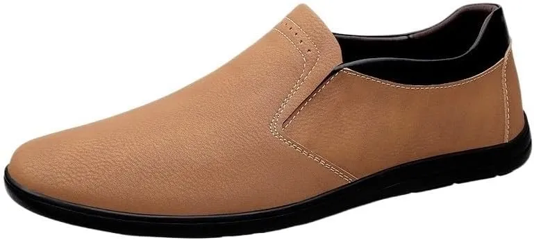 Minimal Loafers for Men Mens Luxury Suede Real Leather Flat Shoes Handmade Stitching Slip-On Moccasins Casual