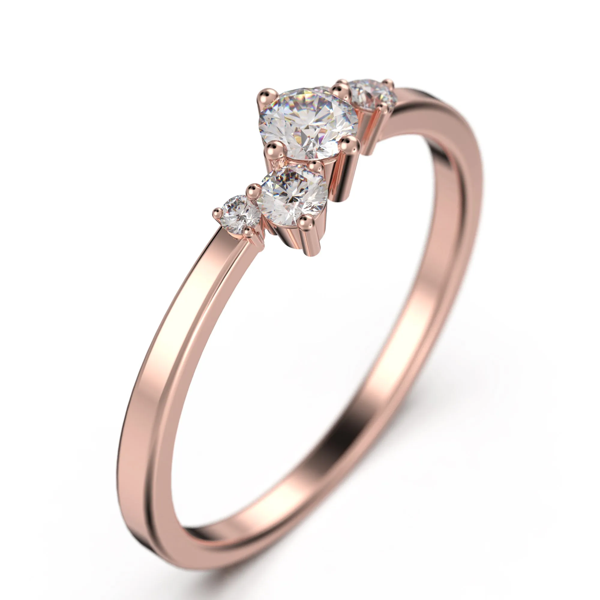 Minimalist Moissanite Diamond Ring 10K/14K/18K Solid Gold