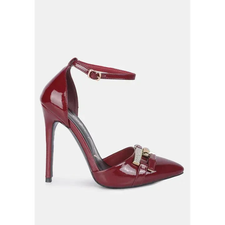 Mocktail Buckle Embellished Stiletto Heels