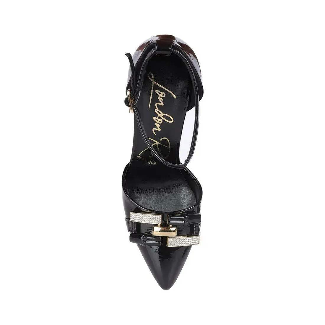 Mocktail Buckle Embellished Stiletto Heels