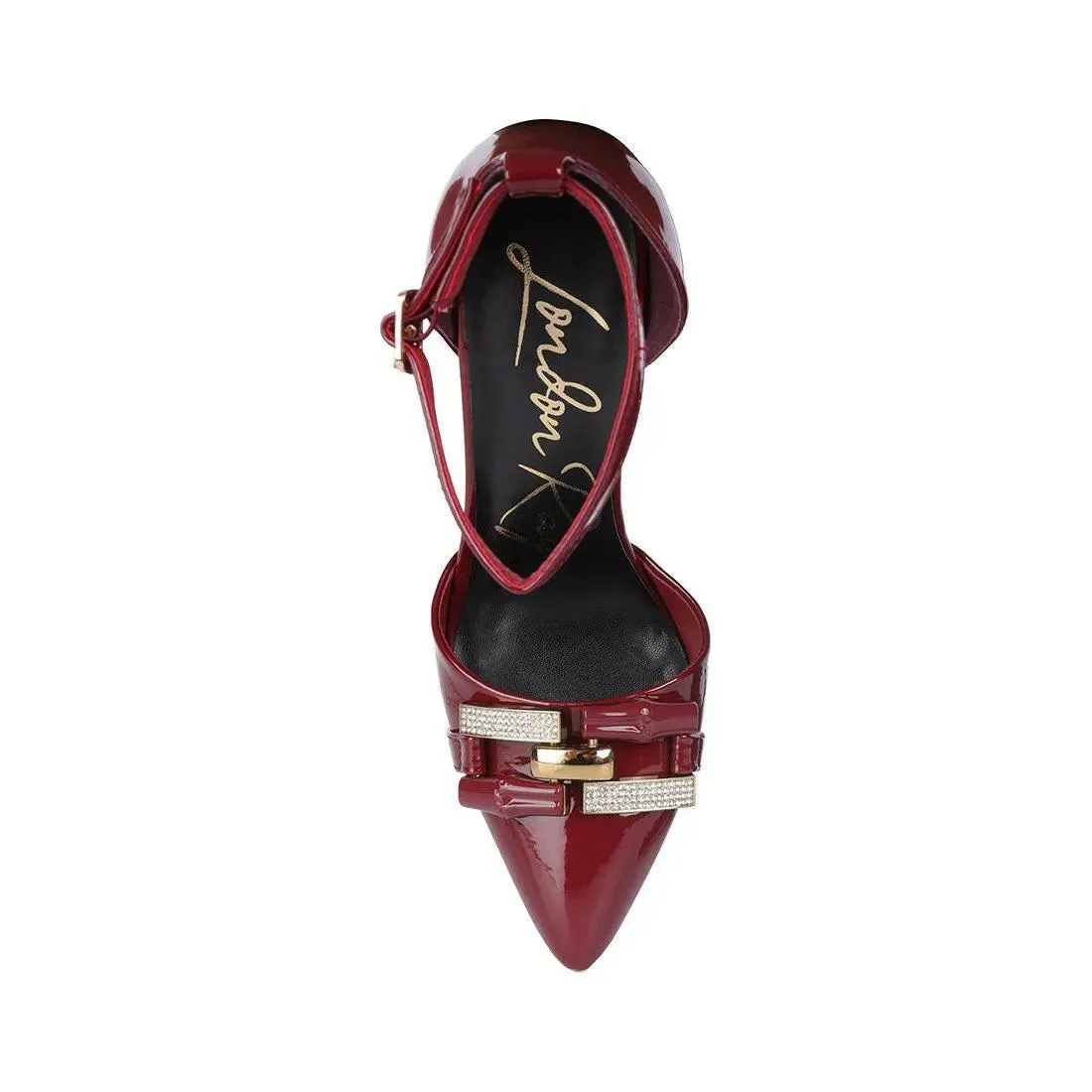 Mocktail Buckle Embellished Stiletto Heels