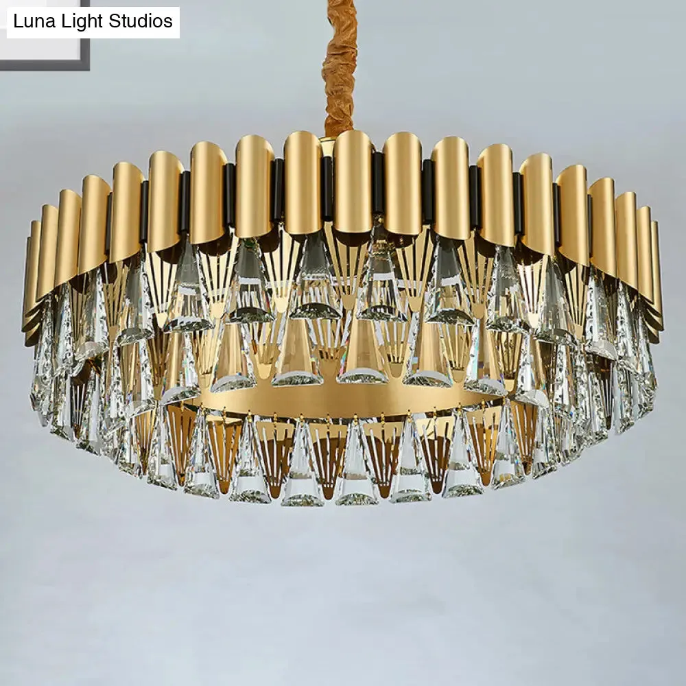 Modernist 4-Tier Crystal Chandelier Lamp - Golden Pendant Lighting Fixture - 8/12 Lights