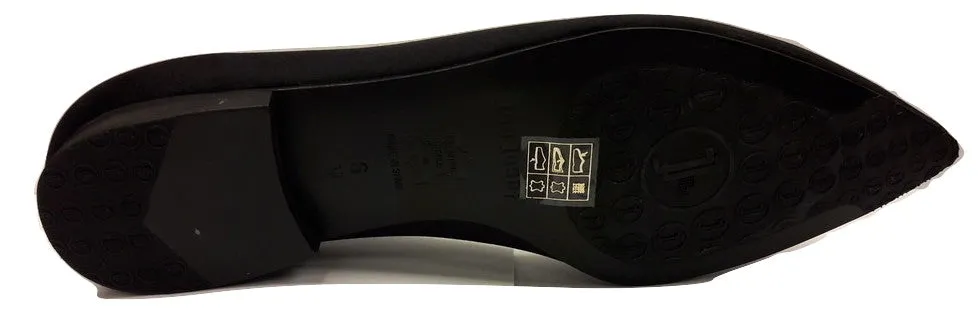 Monaco V Black Satin Jon Josef Flat