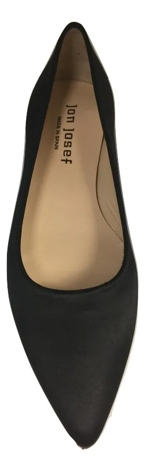 Monaco V Black Satin Jon Josef Flat