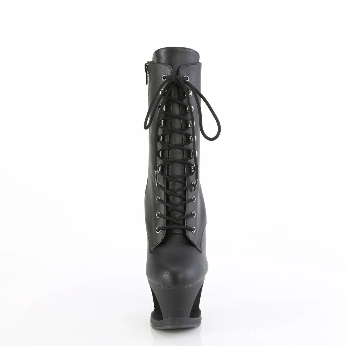 MOON-1020SK Pleaser Black Faux Leather Sexy Platform Shoes (Pole Dancing Heels)