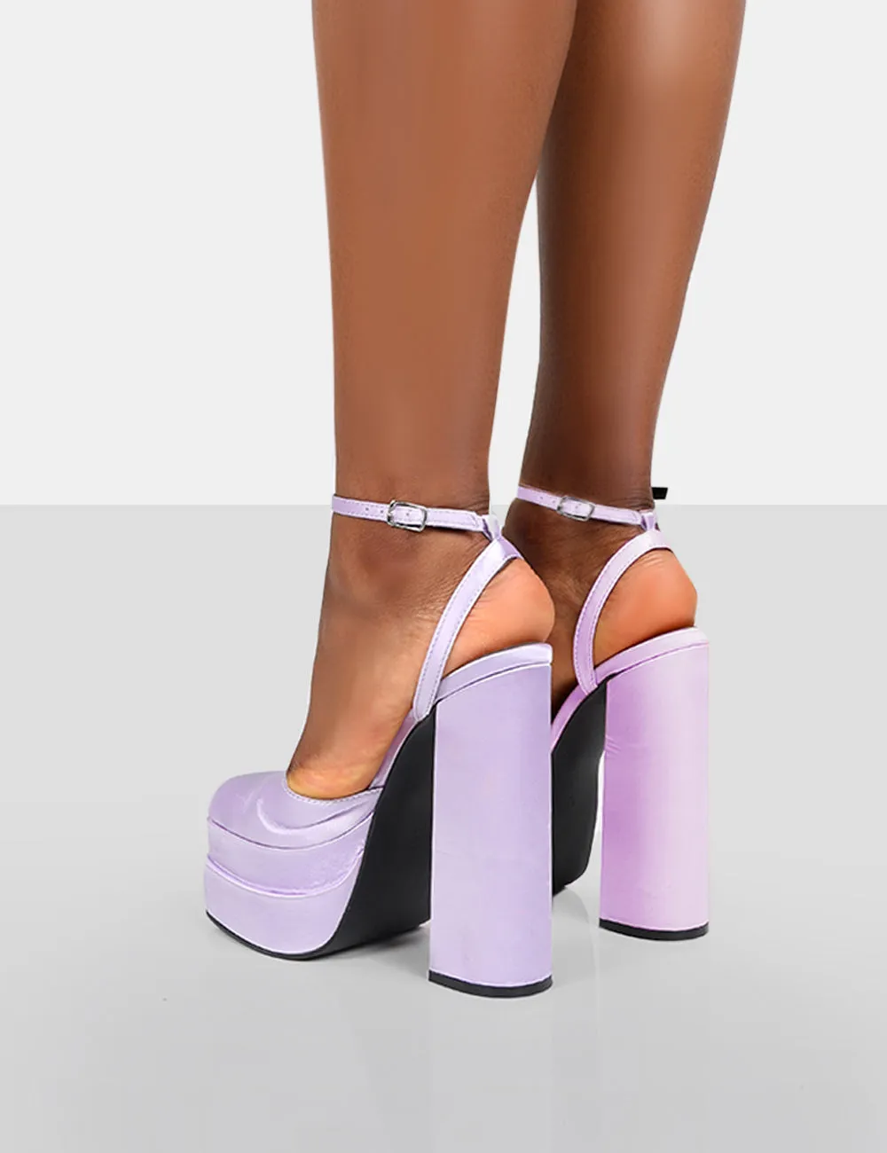 Moonchild Lavender Satin Platform Heels