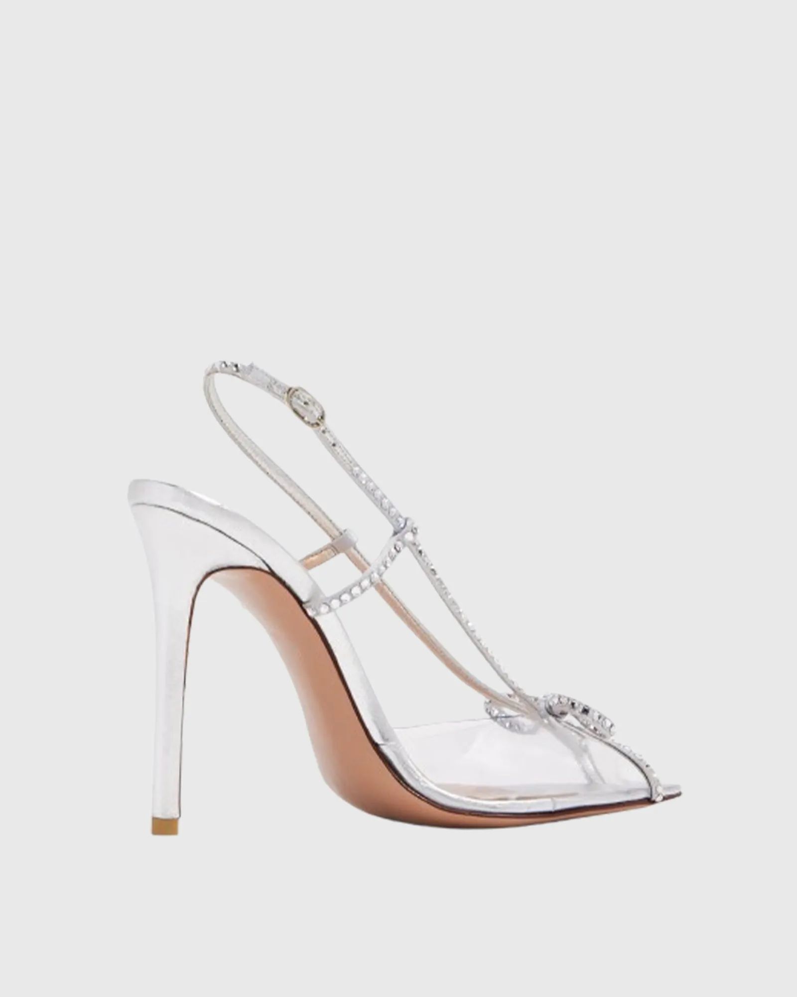 Morena Rhinestone Bow Slingback In Silver