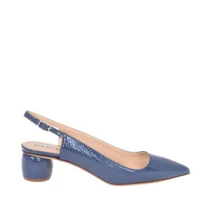 Naplak Leather Slingback Shoes In Navy