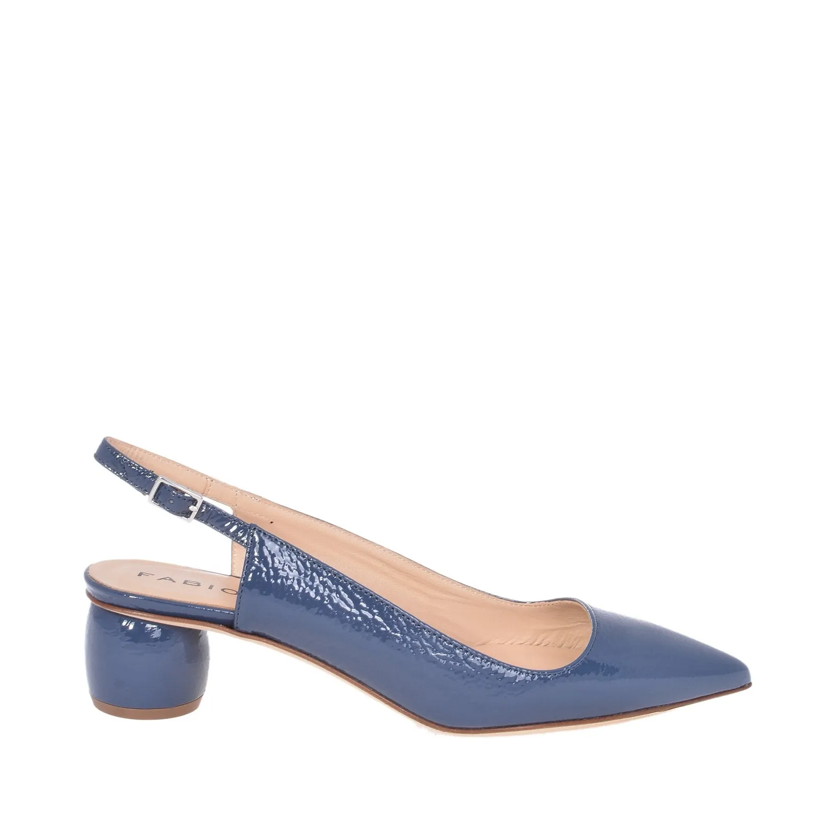 Naplak Leather Slingback Shoes In Navy