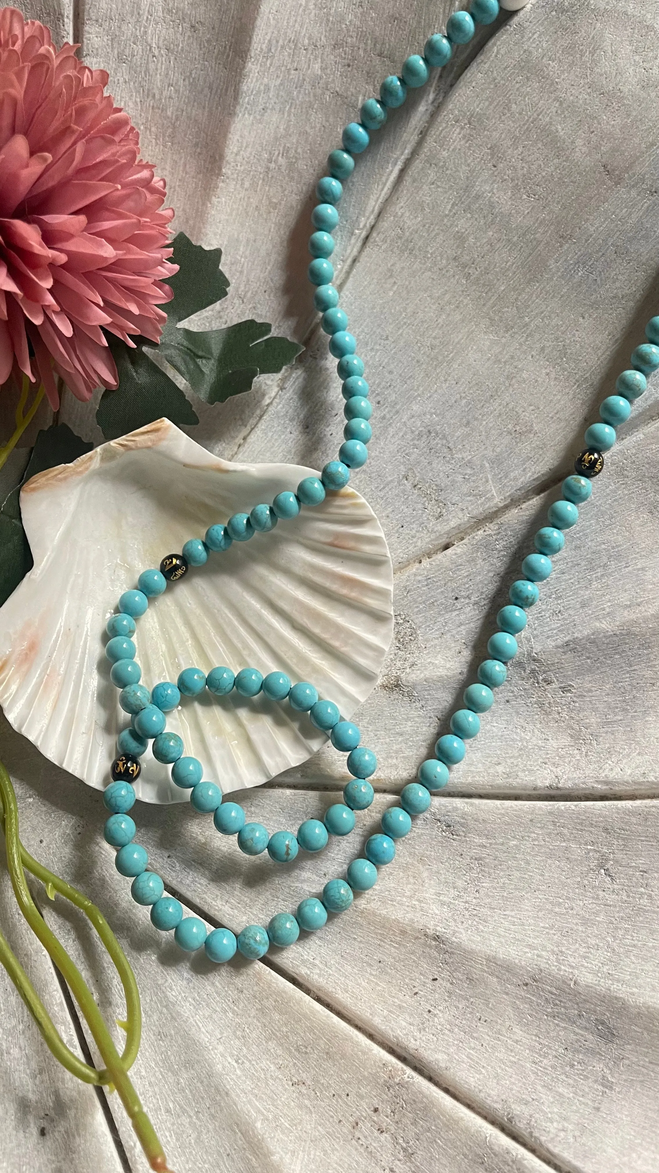 Natural Turquoise Mala ( 108 beads )