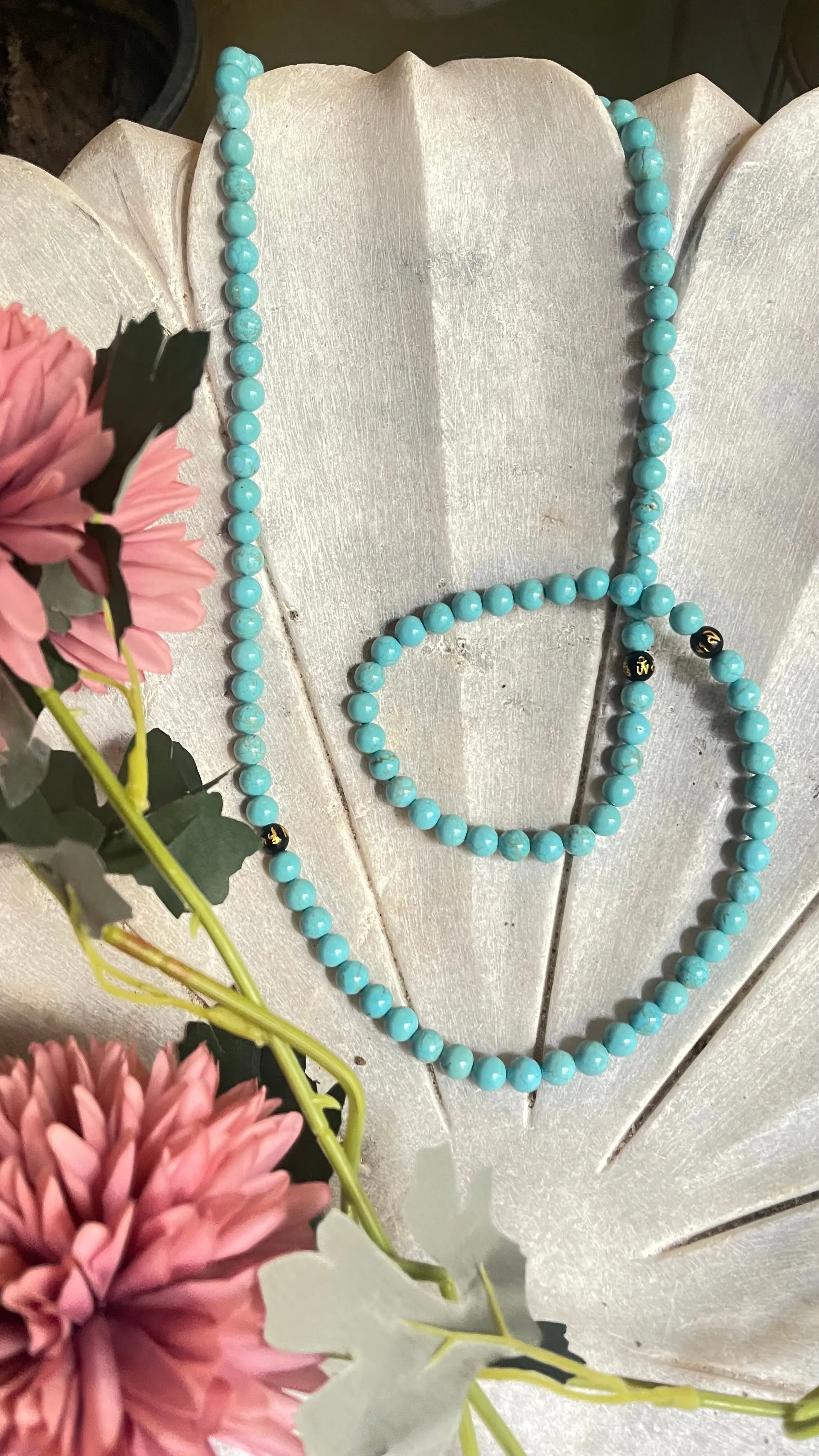 Natural Turquoise Mala ( 108 beads )