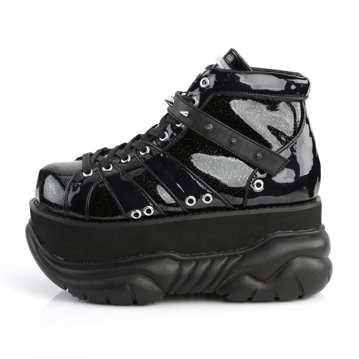 NEPTUNE-100 DemoniaCult Black Glitter Sexy Unisex Platform Shoes (Alternative Footwear)