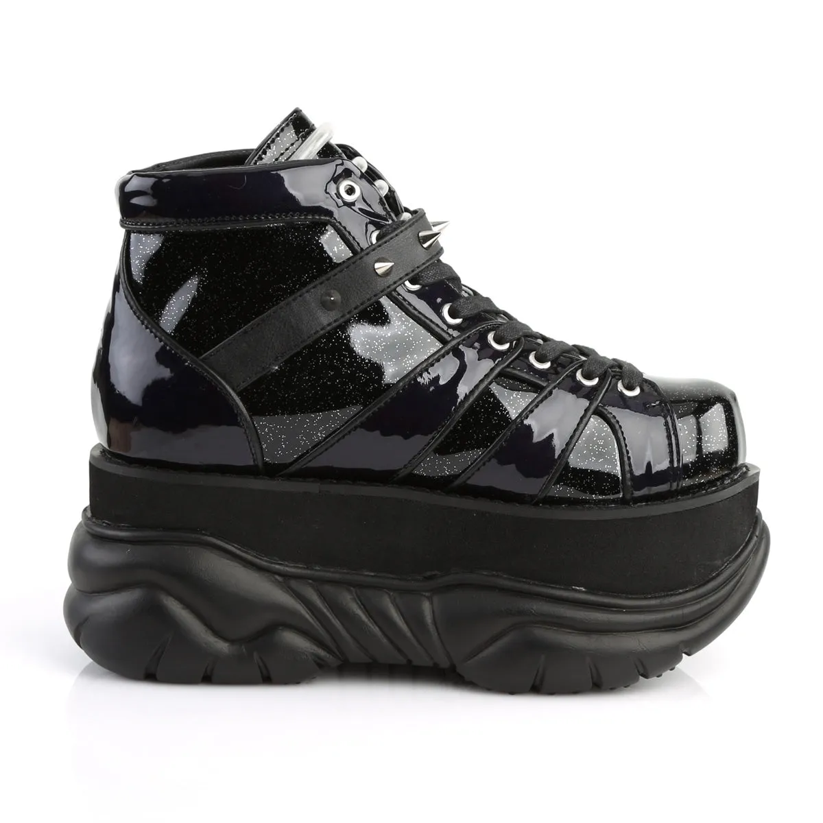 NEPTUNE-100 DemoniaCult Black Glitter Sexy Unisex Platform Shoes (Alternative Footwear)