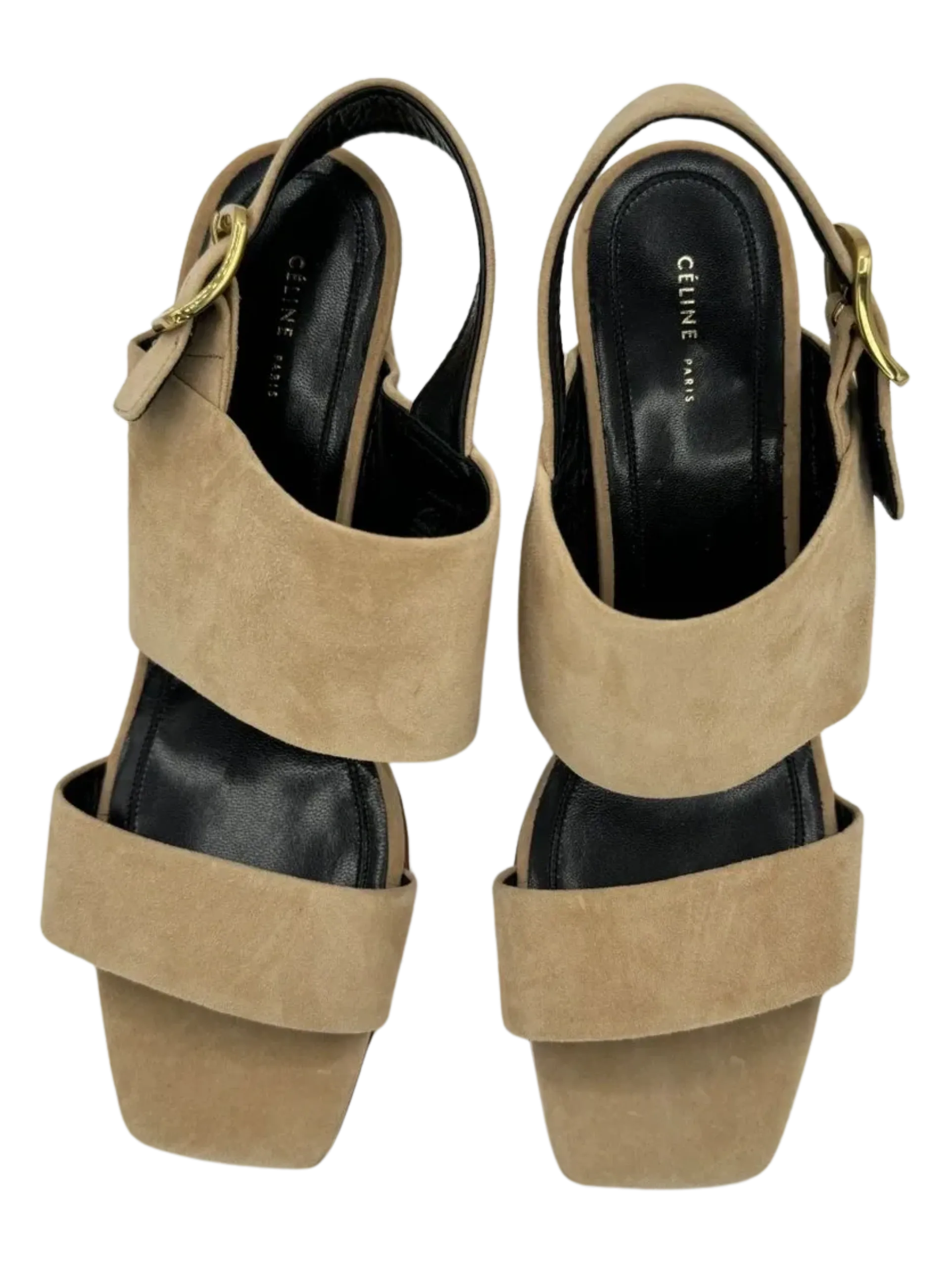 *NEW* Celine Slingback Sandals Beige Suede