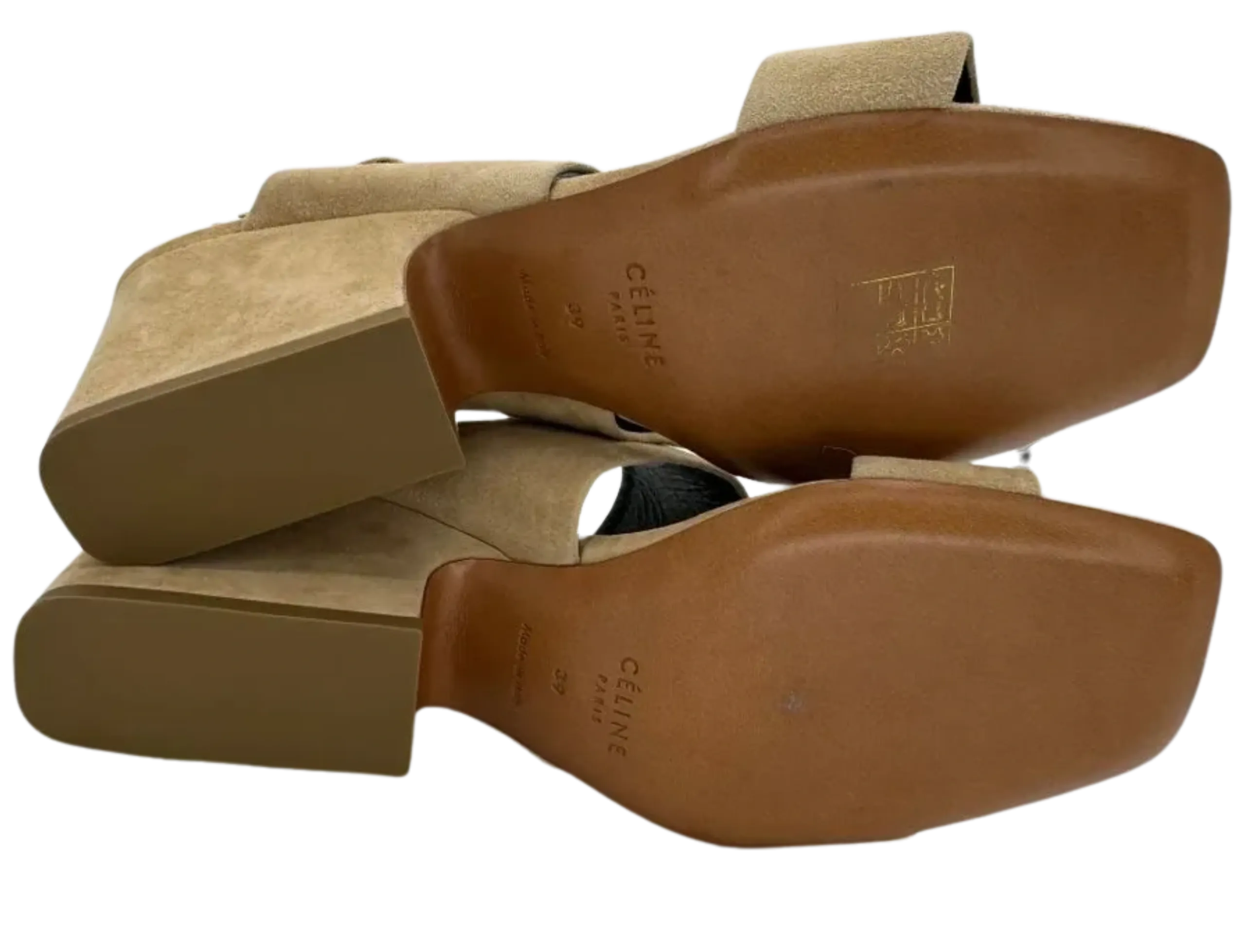*NEW* Celine Slingback Sandals Beige Suede
