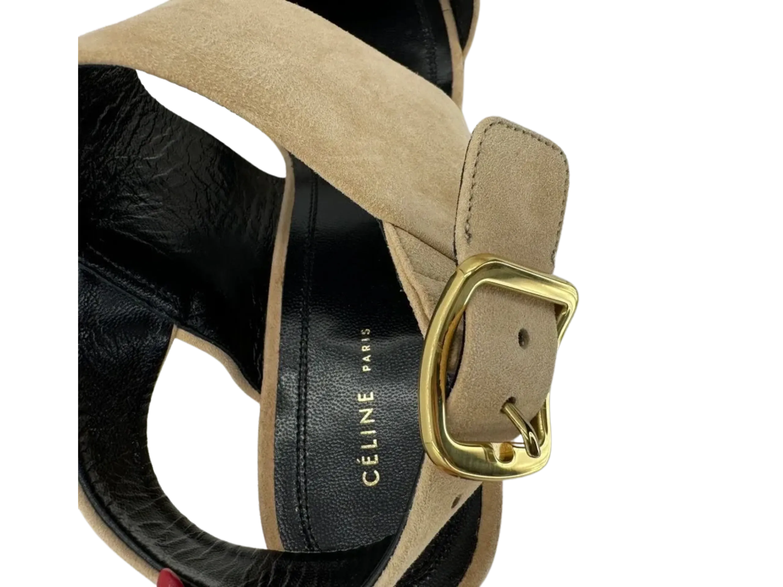 *NEW* Celine Slingback Sandals Beige Suede