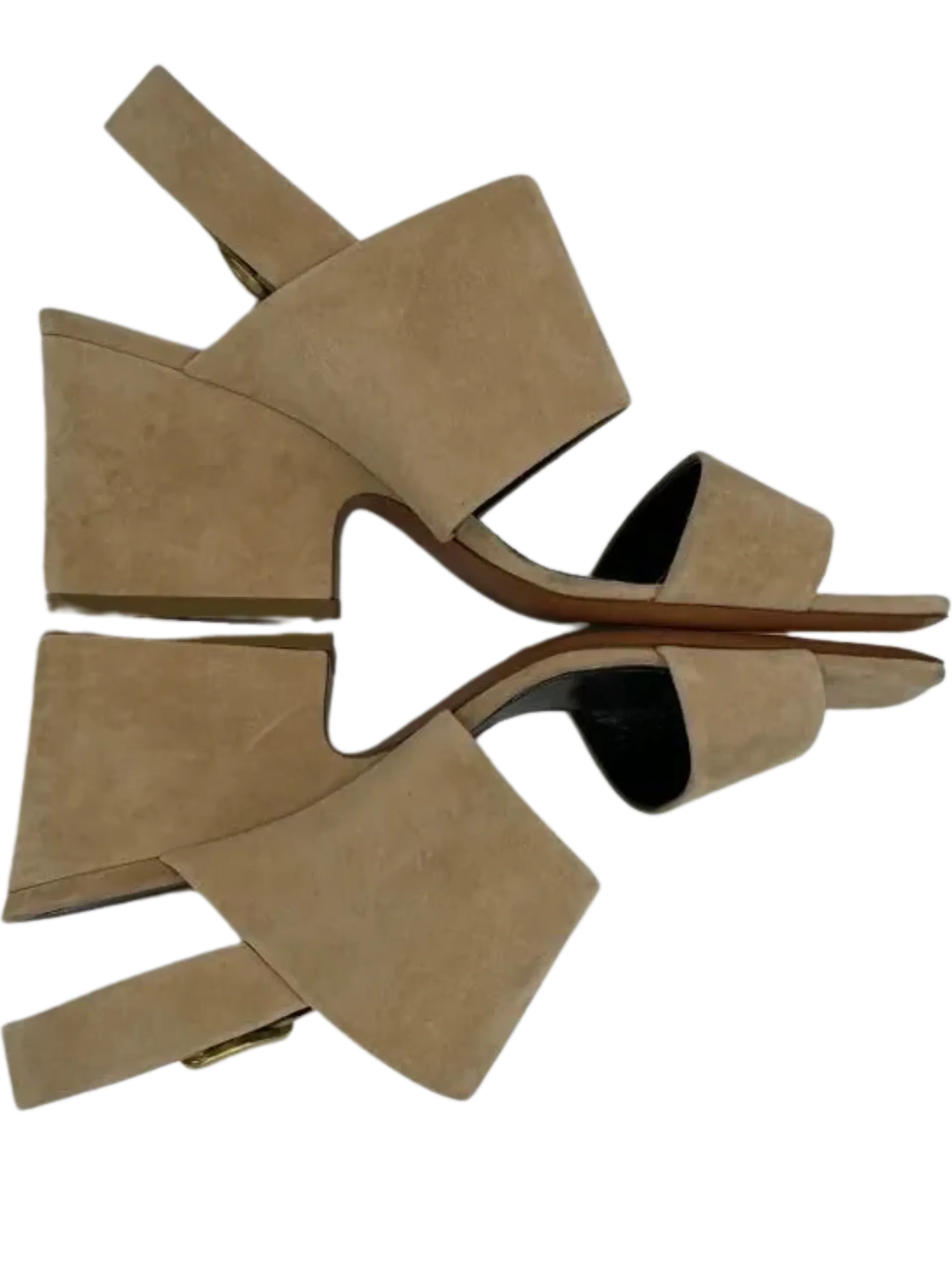 *NEW* Celine Slingback Sandals Beige Suede