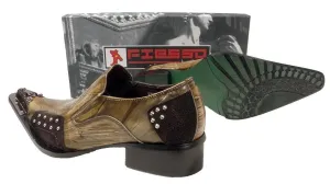 New Fiesso Brown Pointed Toe Shoes FI 6762