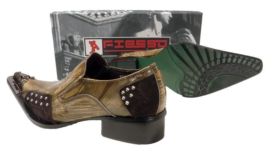 New Fiesso Brown Pointed Toe Shoes FI 6762