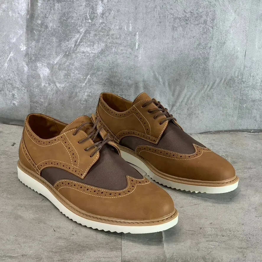 NEW YORK & COMPANY Men's Brown Faux Leather Tyler Wingtip Lace-Up Oxfords SZ 9.5