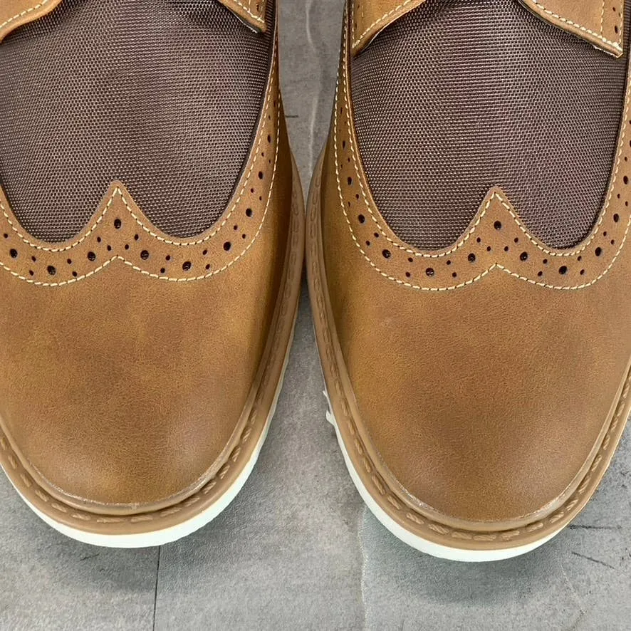 NEW YORK & COMPANY Men's Brown Faux Leather Tyler Wingtip Lace-Up Oxfords SZ 9.5