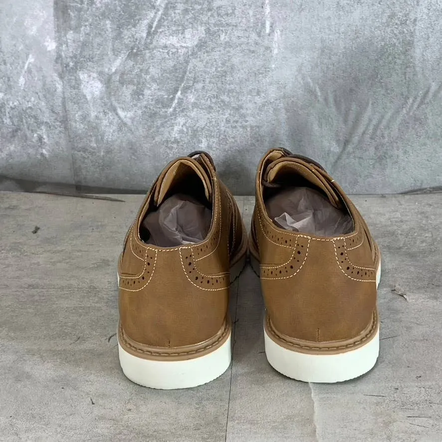 NEW YORK & COMPANY Men's Brown Faux Leather Tyler Wingtip Lace-Up Oxfords SZ 9.5