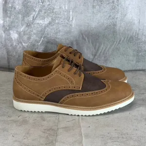 NEW YORK & COMPANY Men's Brown Faux Leather Tyler Wingtip Lace-Up Oxfords SZ 9.5