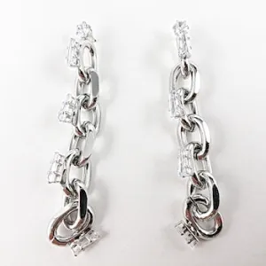 Nice Long Chain Link Dangle Brass Earring