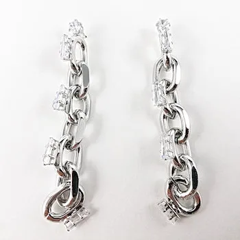 Nice Long Chain Link Dangle Brass Earring