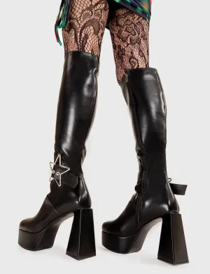 Night Light Platform Knee High Boots