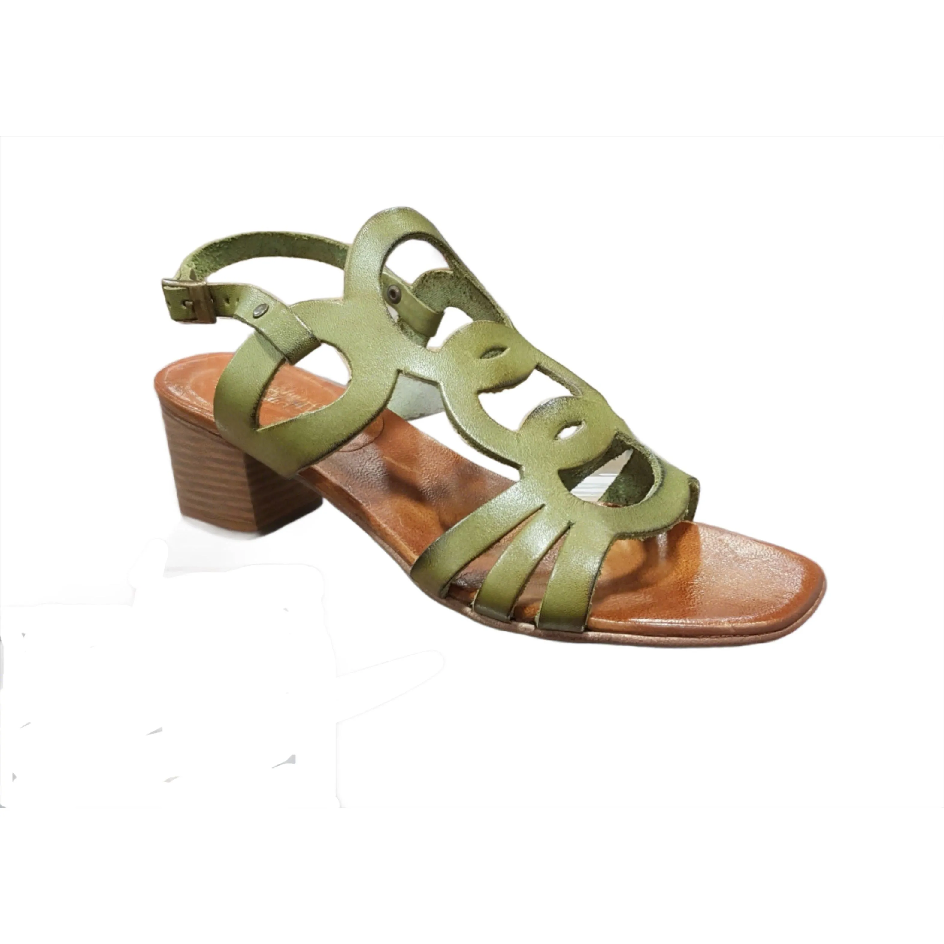 Nuovo Cuoieria E66 Khaki Italian Leather  Sandal