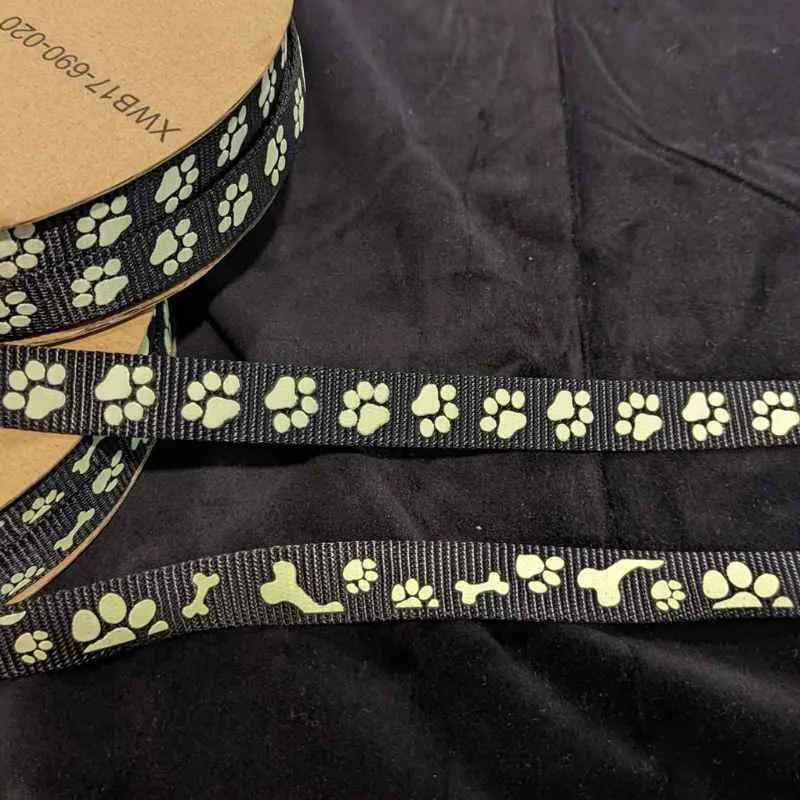 Nylon Webbing, Glow in the Dark, Black