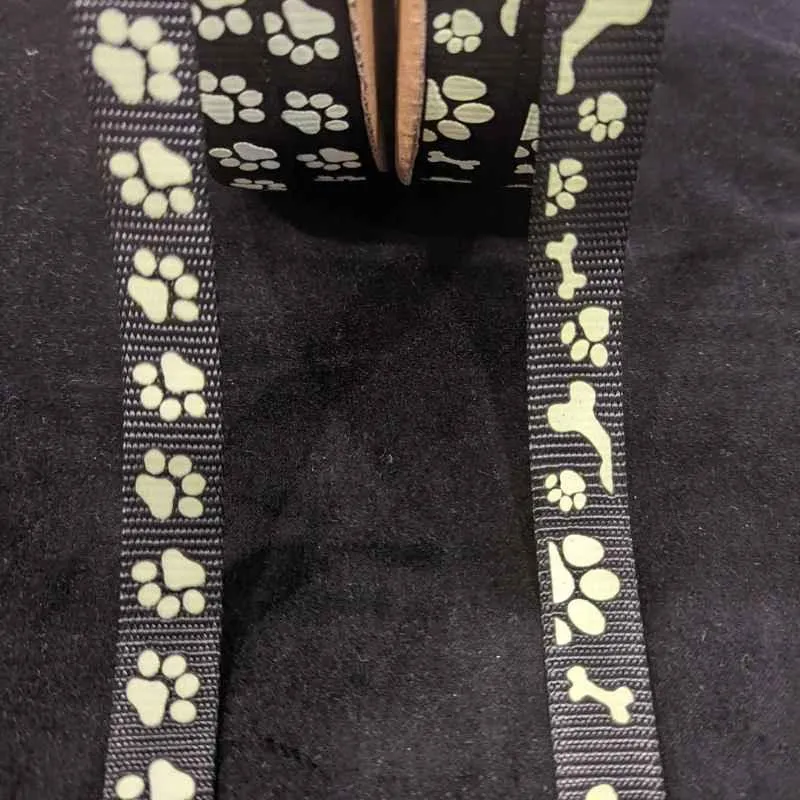 Nylon Webbing, Glow in the Dark, Black