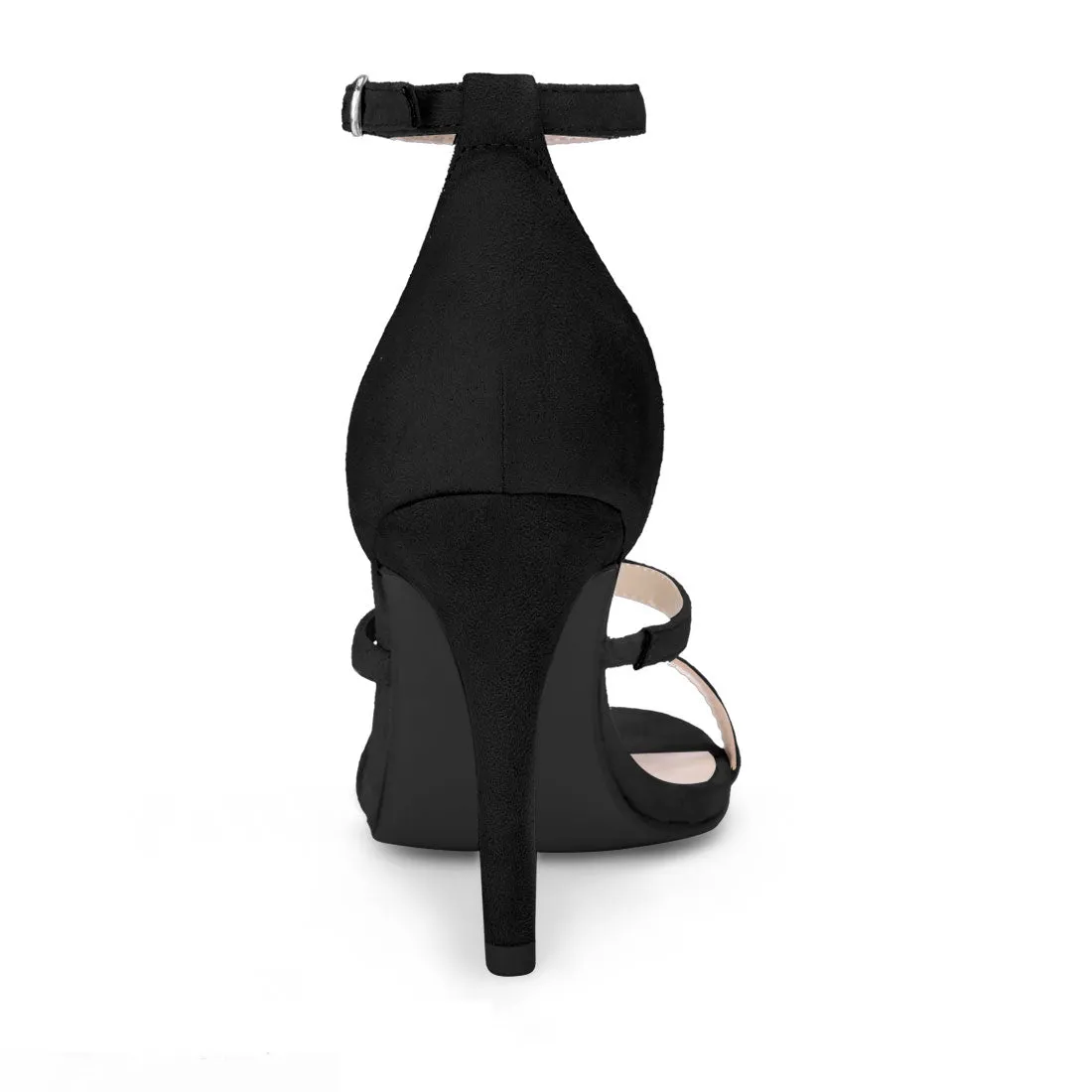 Open Toe Triple Straps Stiletto High Heel Sandals