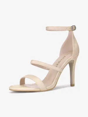 Open Toe Triple Straps Stiletto High Heel Sandals