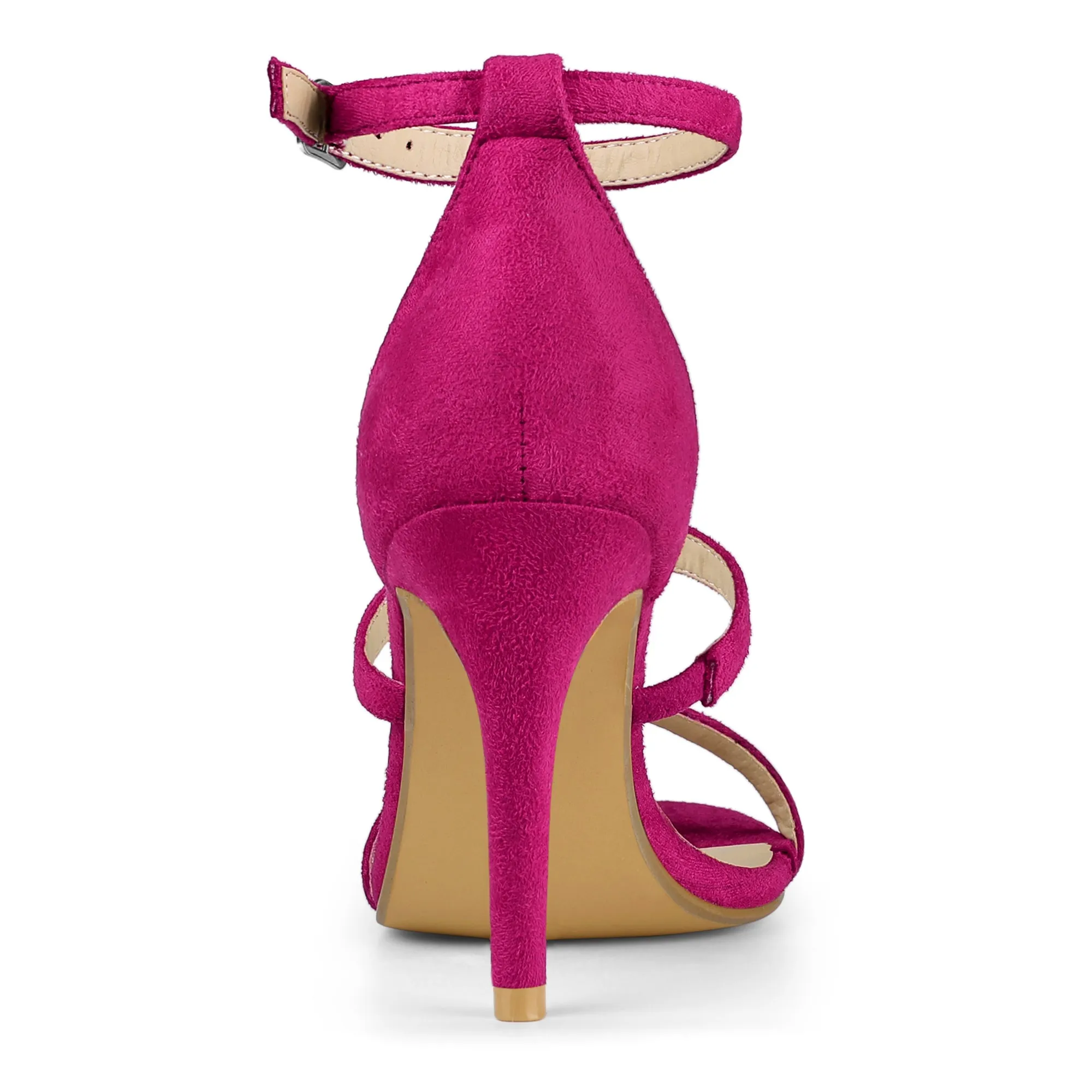 Open Toe Triple Straps Stiletto High Heel Sandals