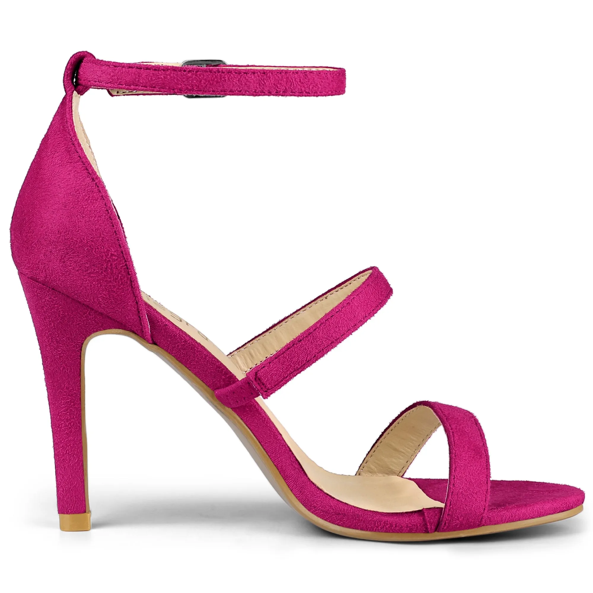 Open Toe Triple Straps Stiletto High Heel Sandals