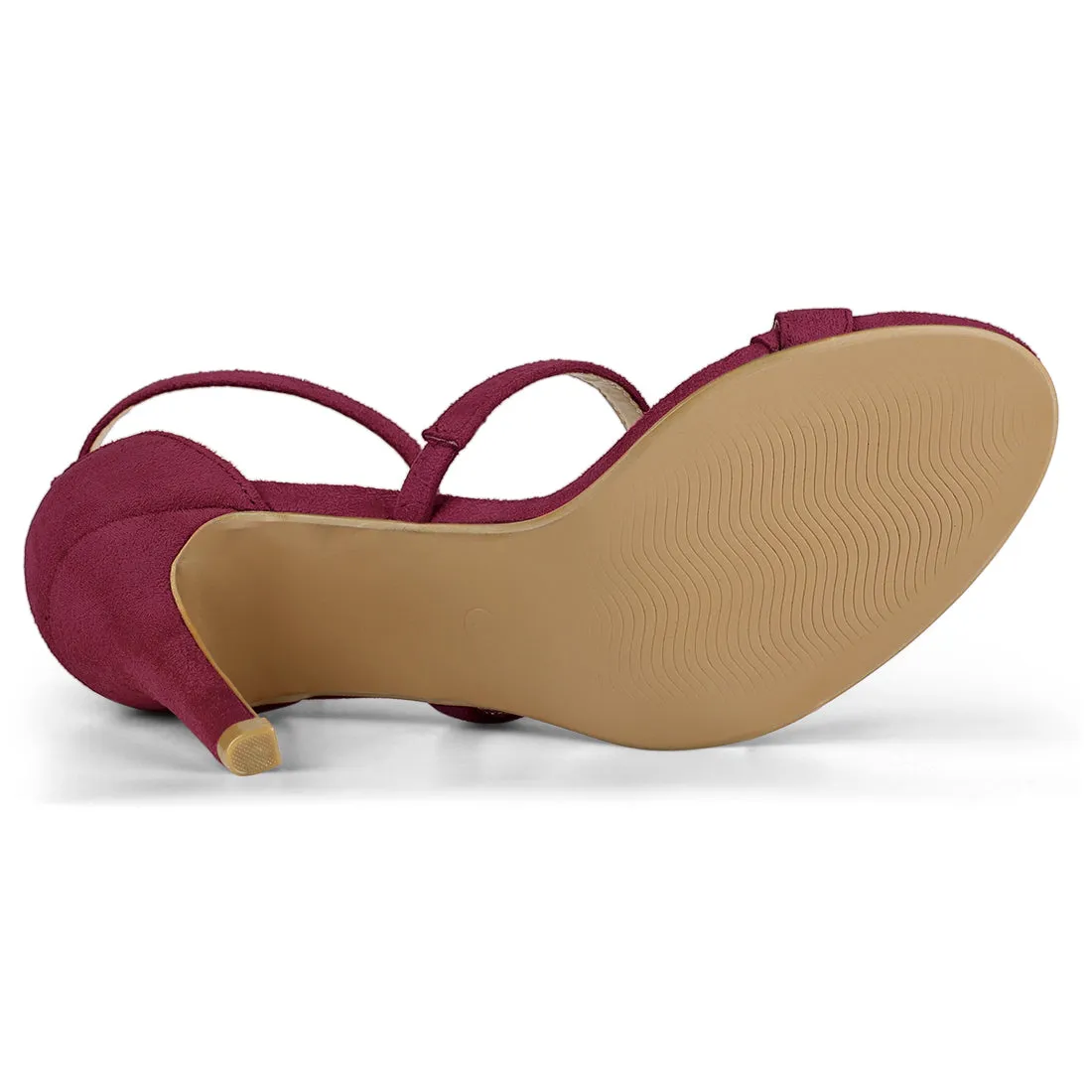 Open Toe Triple Straps Stiletto High Heel Sandals