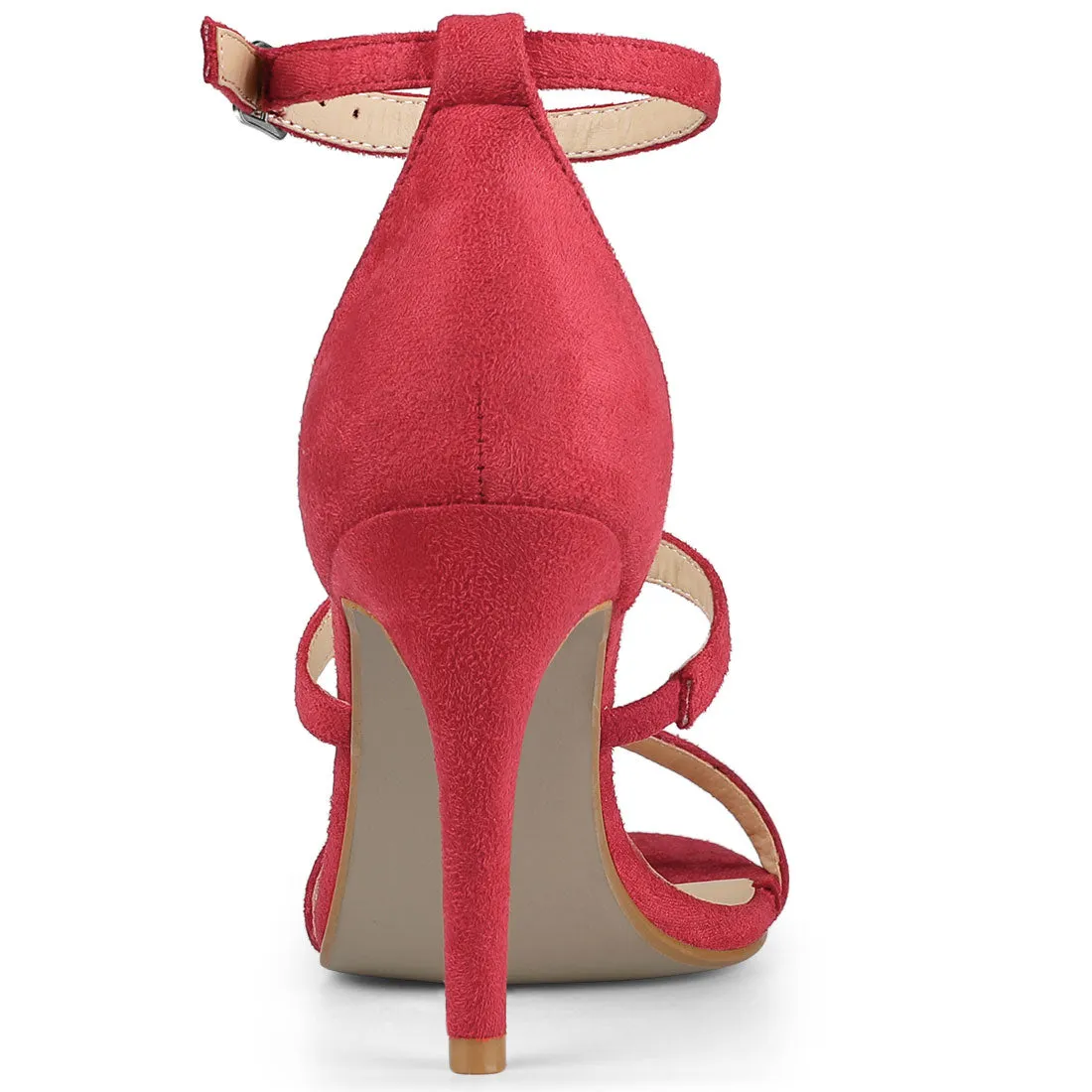 Open Toe Triple Straps Stiletto High Heel Sandals