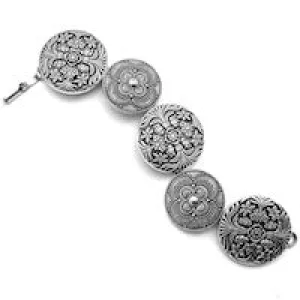 Oval Tag Chain Link Bracelet, silver, Pack of 3