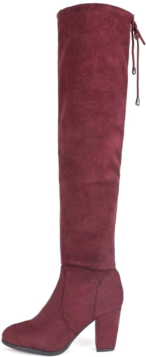 Over The Knee Block Heel Boots