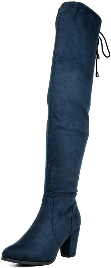 Over The Knee Block Heel Boots