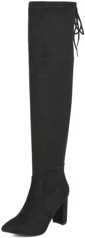 Over The Knee Block Heel Boots