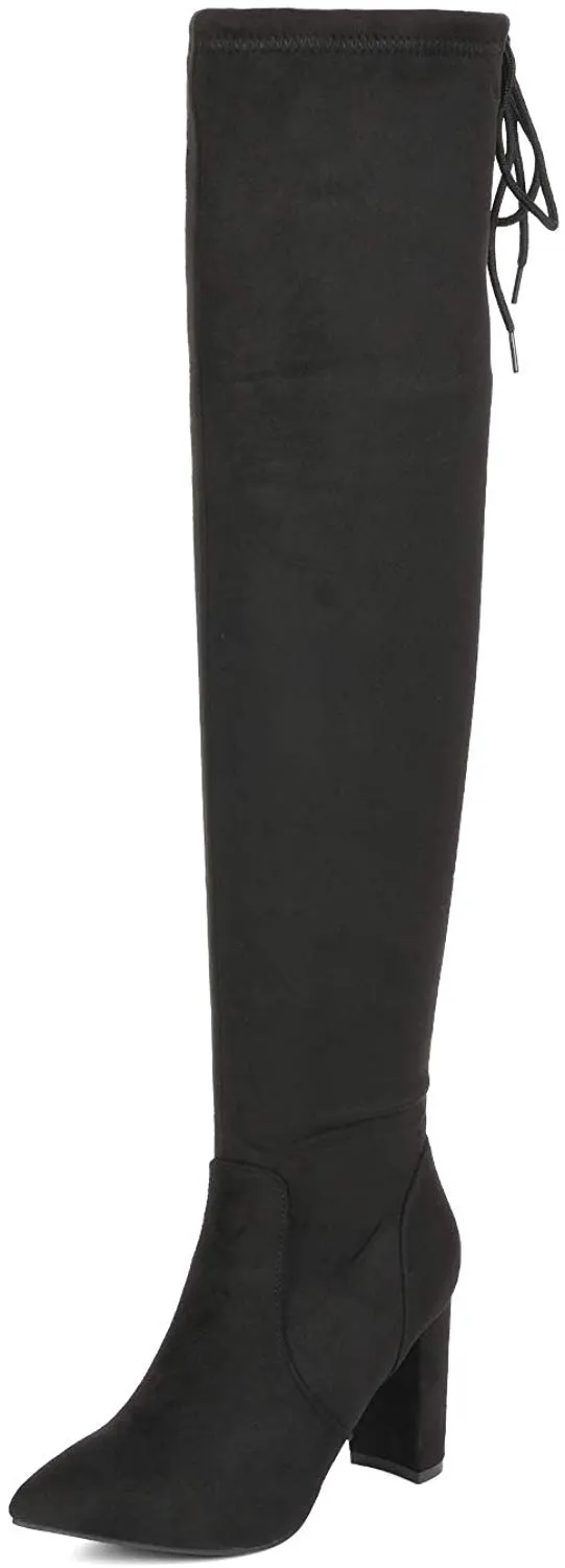 Over The Knee Block Heel Boots